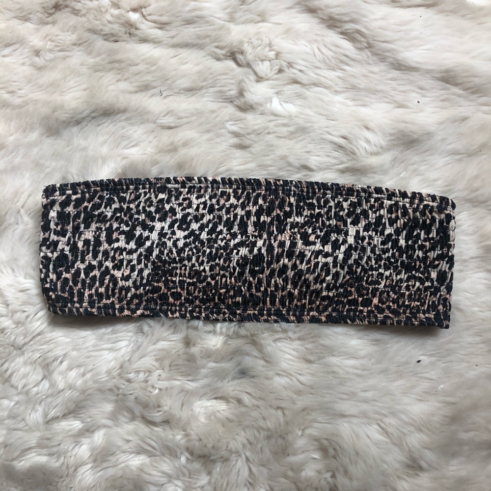 Paper Heart Swim Leopard Bandeau Bikini Top